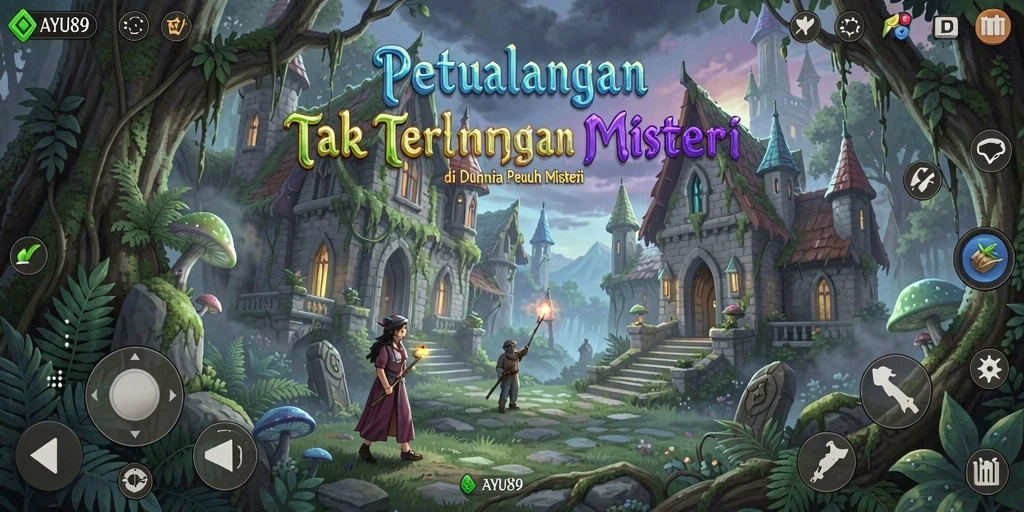 Tampilan gameplay AYU89 yang menakjubkan saat menjelajahi area misterius.