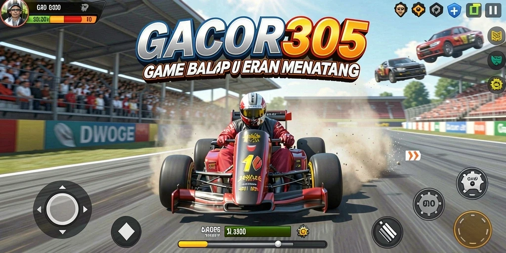 Screenshot menampilkan gameplay balap yang seru di GACOR305.