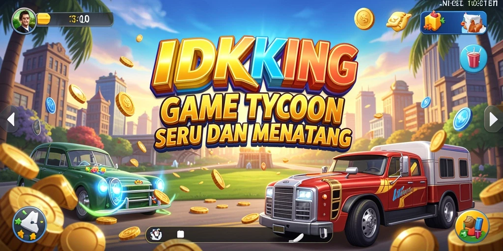 Screenshot gameplay <strong>IDRKING</strong> menampilkan pengalaman manajemen bisnis yang mendalam.