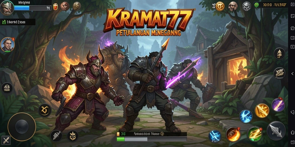 Tampilan gameplay KRAMAT77 yang penuh aksi dan strategi RPG.