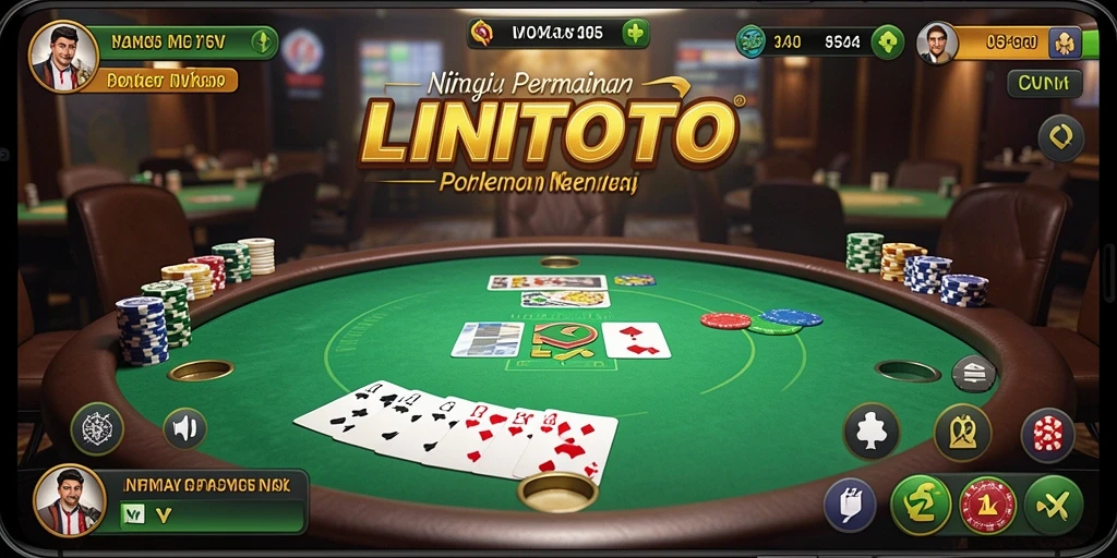 Tampilan gameplay seru LINITOTO dalam aksi Poker.