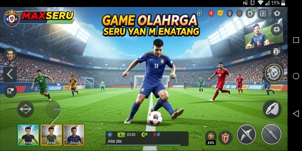 Tangkapan layar MAXSERU menampilkan aksi olahraga yang mendebarkan.