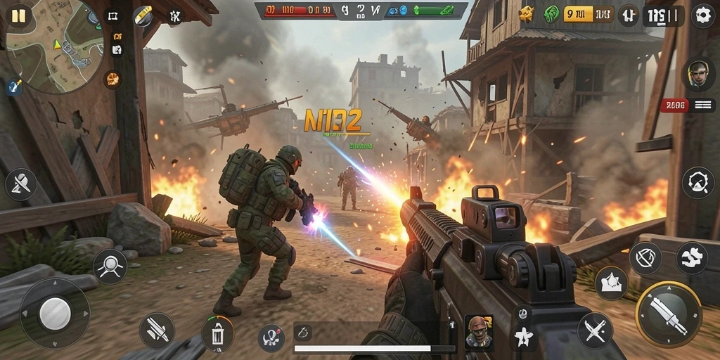 Screenshot menunjukkan aksi seru dalam permainan TPS N32 dengan grafis tinggi.