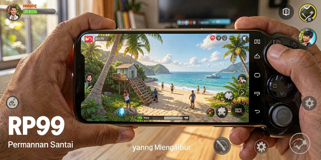 Tampilan gameplay menarik RP99 dengan grafis ceria.