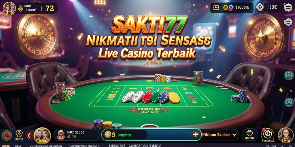Tangkapan layar gameplay SAKTI77 dengan dealer langsung di Live Casino.