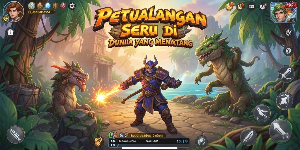 Gameplay seru SVIP4 dengan suasana petualangan yang mendebarkan.
